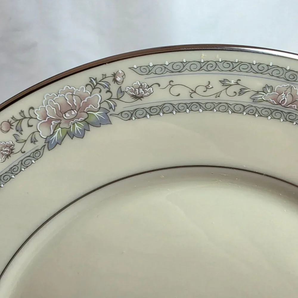 TWO Lenox Charleston Dinner Plate Pastel Floral Band Cosmopolitan Line